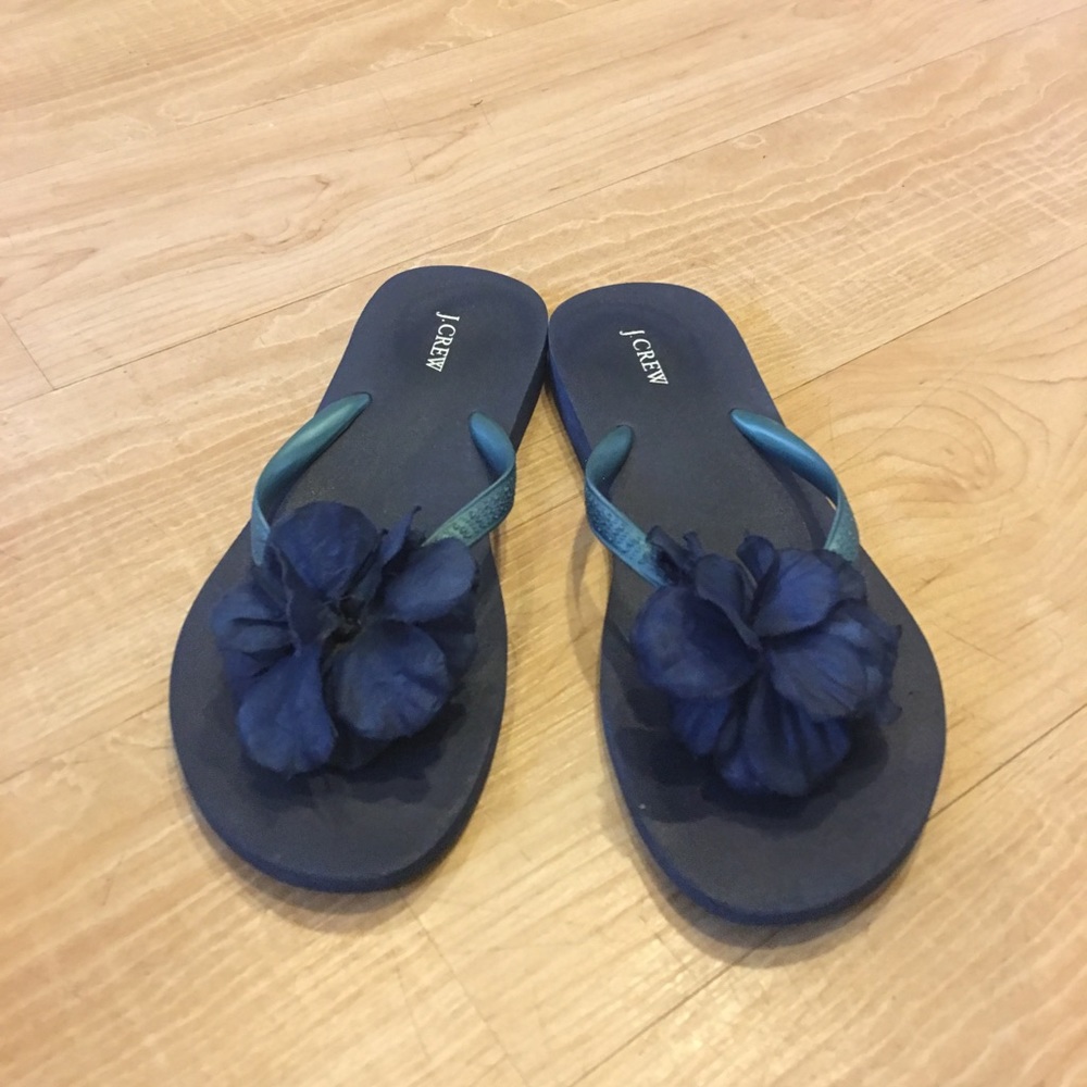 J. Crew flower flip flops